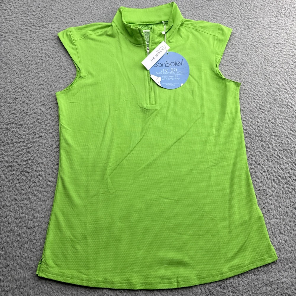 San Soleil Libertini Shirt Top Womens XL Sleeveless Green Tennis Pickleball